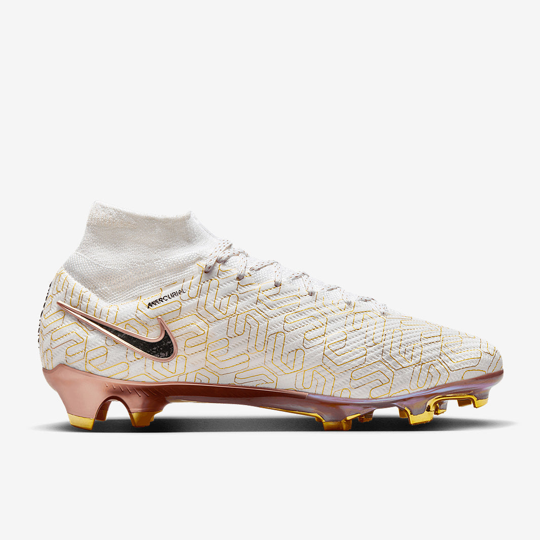 Nike Air Zoom Mercurial Superfly IX Elite FG Football Boots White/Black/Metallic Gold