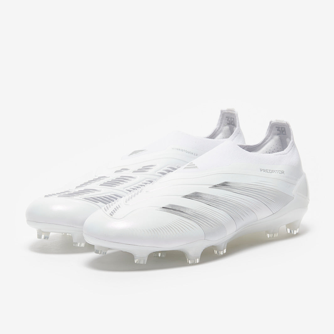 Adidas Predator Elite Laceless FG Football Boots White/Silver Met/White