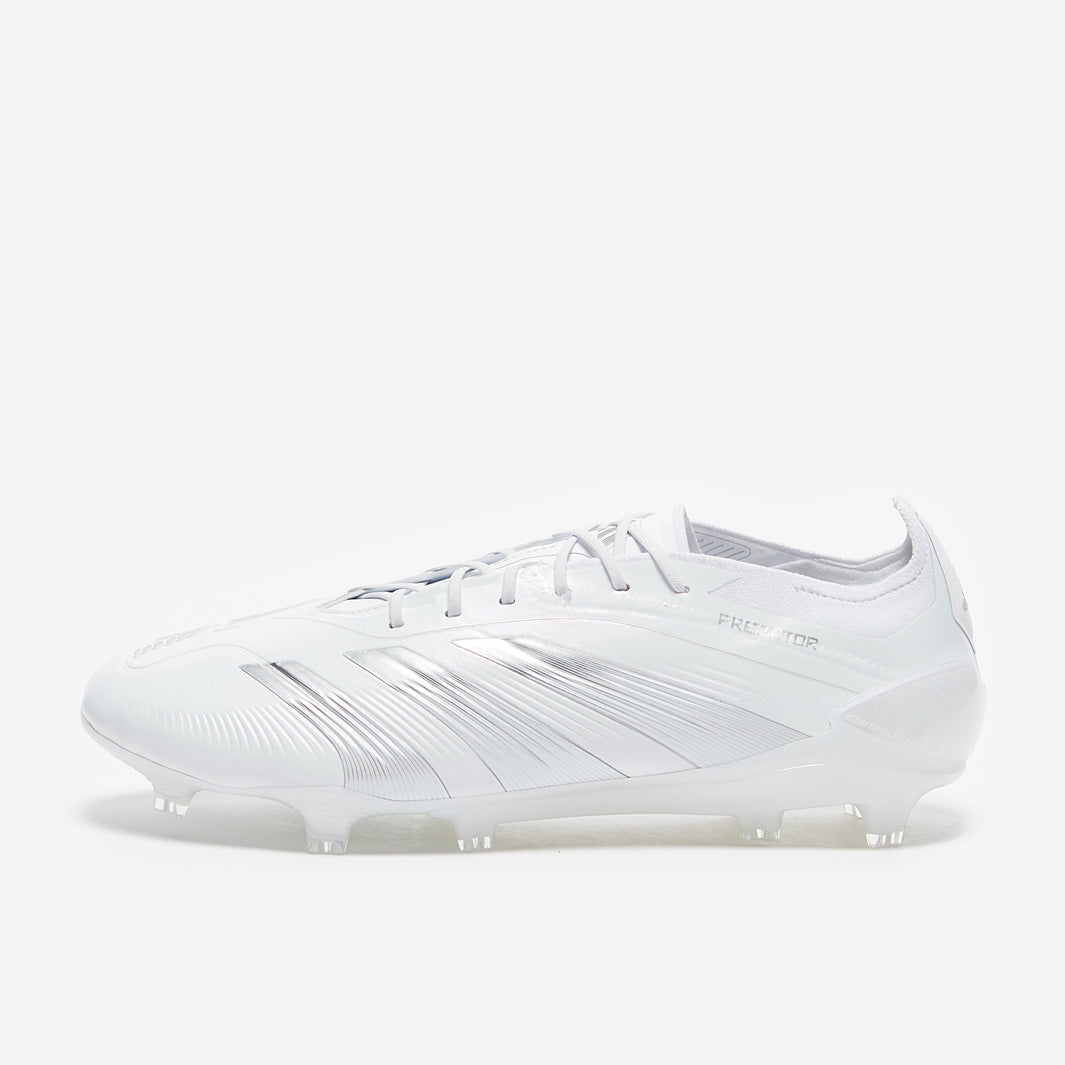 Adidas Predator Elite FG Football Boots White/Silver Met/White