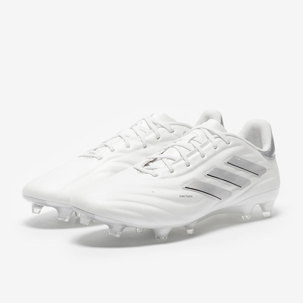 Adidas Copa Pure 2 Elite Leather FG Football Boots White/White/Silver Met