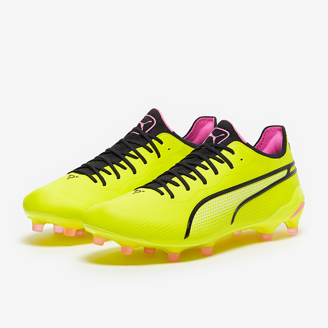 Puma King Ultimate FG/AG Football Boots Electric Lime/Puma Black/Poison Pink