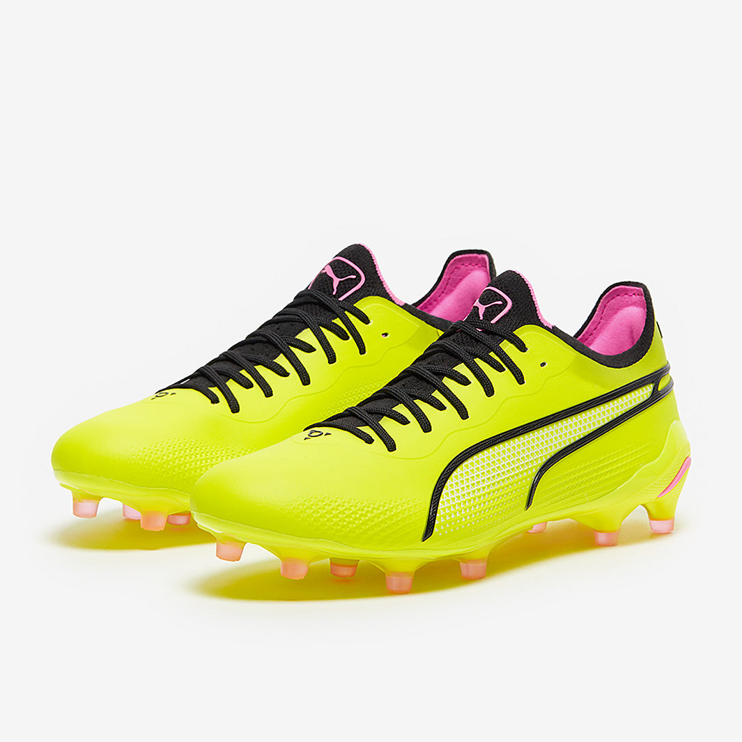 Puma Women's King Ultimate FG/AG Football Boots Electric Lime/Puma Black/Poison Pink