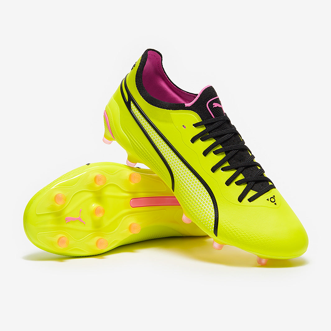 Puma Women's King Ultimate FG/AG Football Boots Electric Lime/Puma Black/Poison Pink
