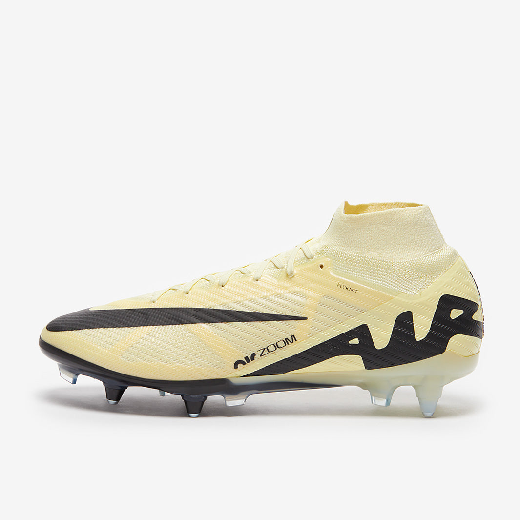 Nike Air Zoom Mercurial Superfly IX Elite SG Pro Anti-Clog Football Boots Lemonade/Black