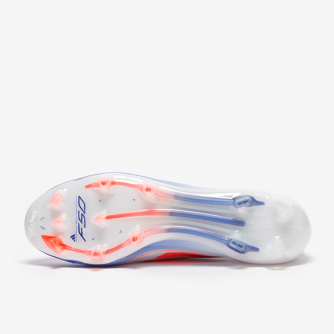 Adidas F50 Elite Laceless FG Football Boots Ftwr White/Solar Red/Lucid Blue