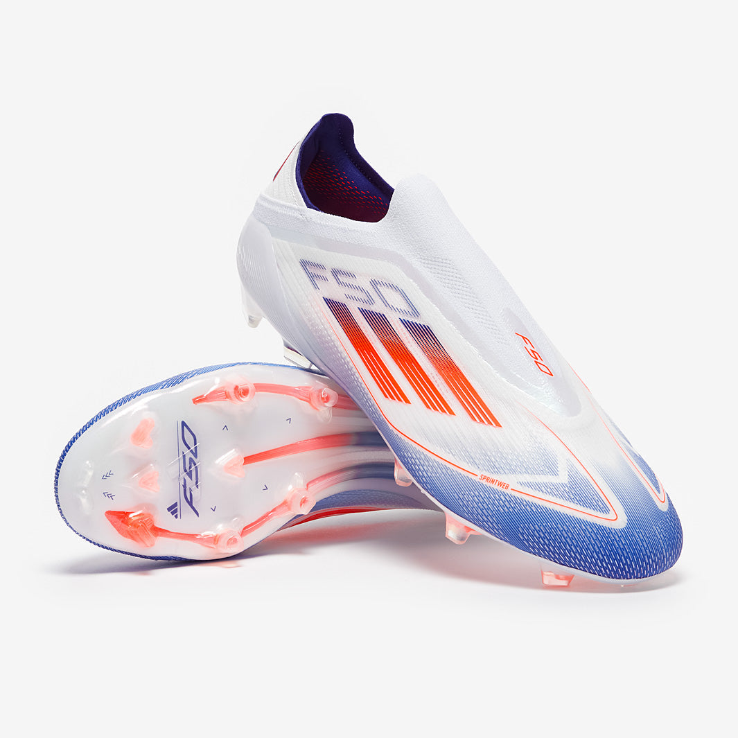 Adidas F50 Elite Laceless FG Football Boots Ftwr White/Solar Red/Lucid Blue