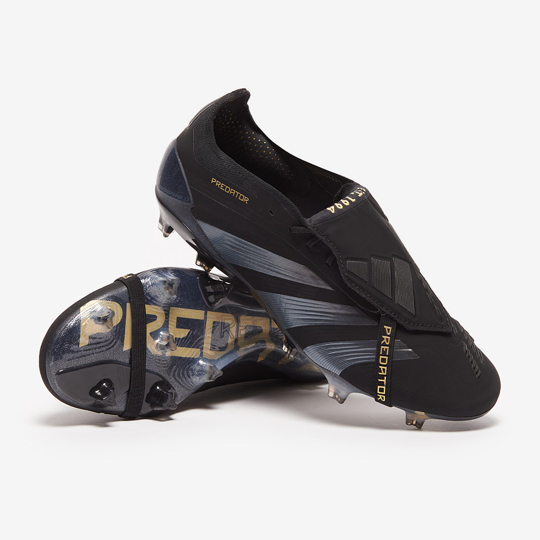 Adidas Predator Elite Tongue FG Football Boots Core Black/Carbon/Gold Met