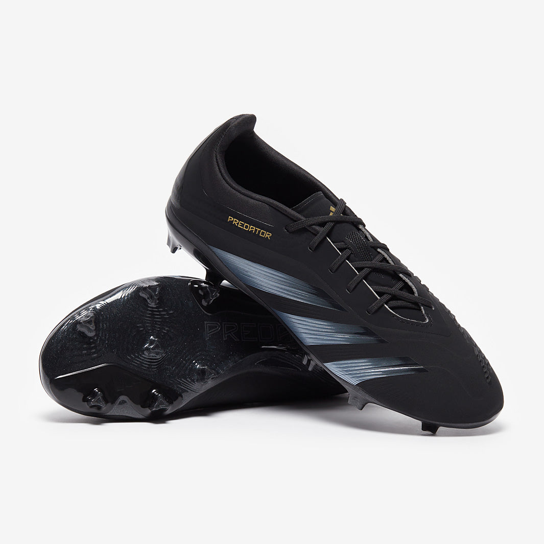 Adidas Kids Predator Elite FG Football Boots Core Black/Carbon/Gold Met