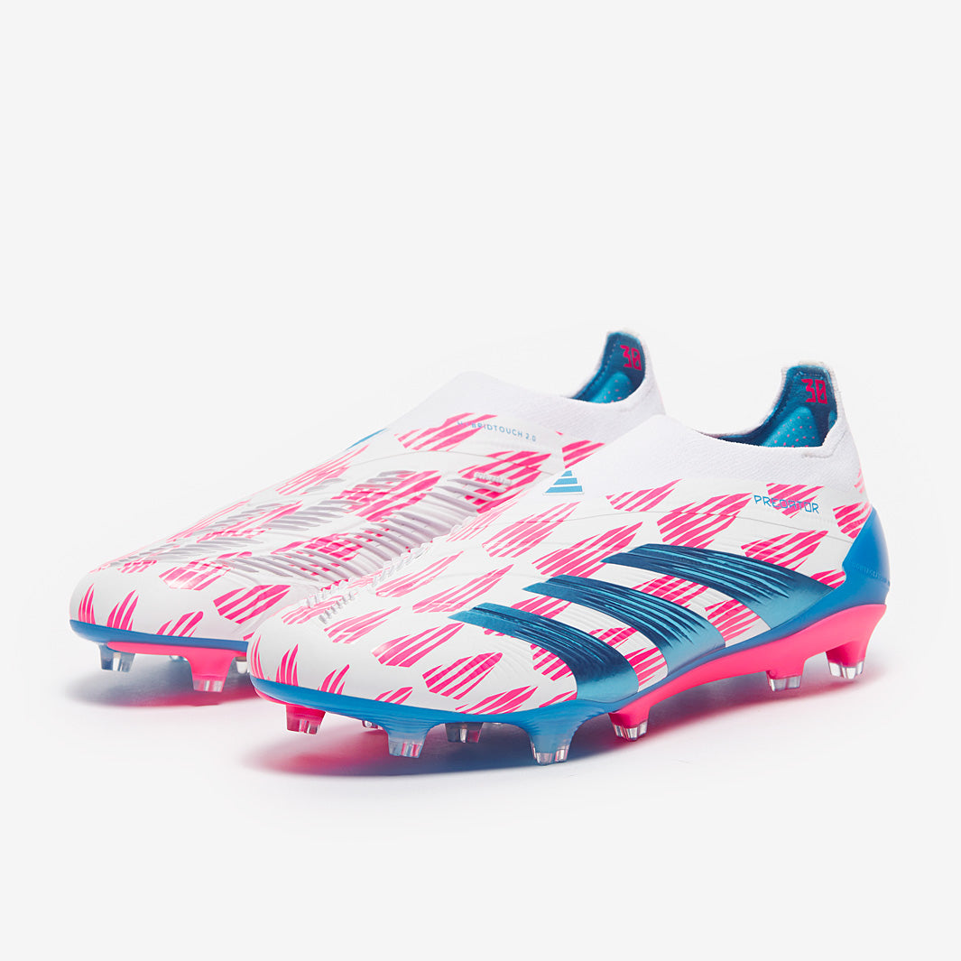 Adidas Predator Elite Laceless FG Football Boots Ftwr White/Solar Blue/Solar Pink