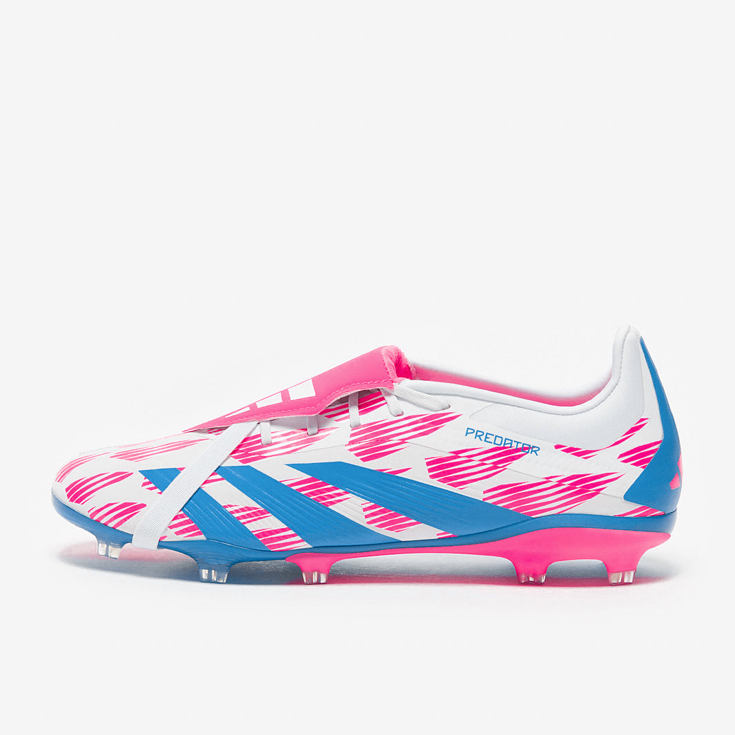 Adidas Kids Predator Elite Tongue FG Football Boots Ftwr White/Solar Blue/Solar Pink