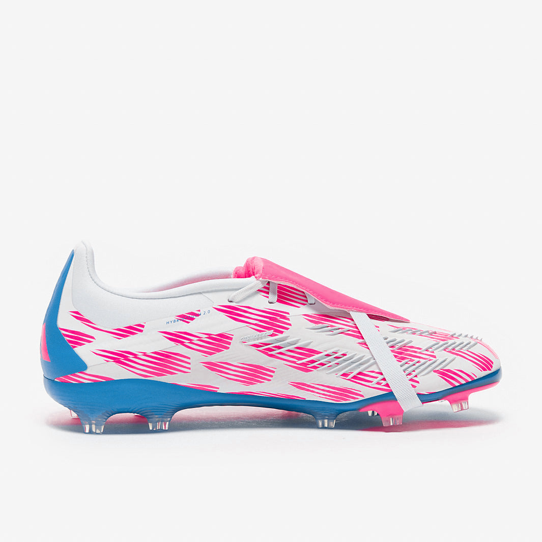 Adidas Kids Predator Elite Tongue FG Football Boots Ftwr White/Solar Blue/Solar Pink