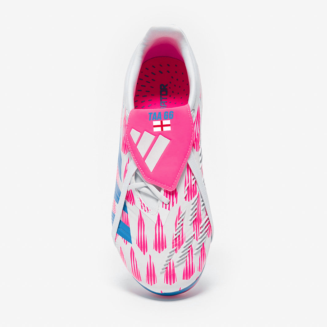 Adidas Kids Predator Elite Tongue FG Football Boots Ftwr White/Solar Blue/Solar Pink