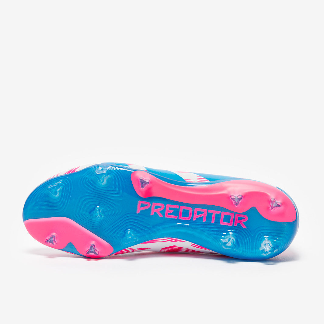 Adidas Kids Predator Elite Laceless FG Football Boots Ftwr White/Solar Blue/Solar Pink