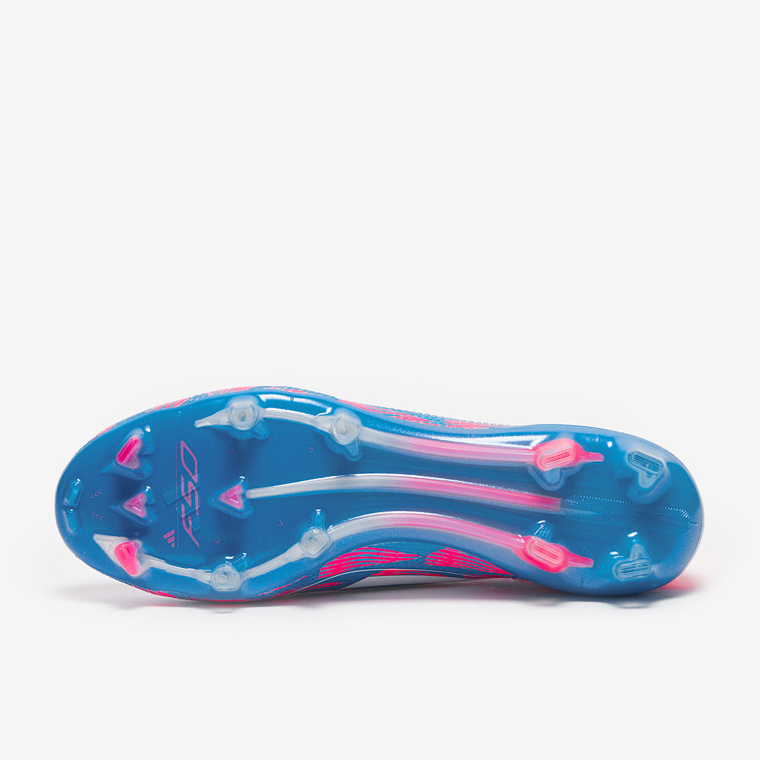 Adidas F50 Elite Laceless FG Football Boots Solar Blue/Ftwr White/Solar Pink