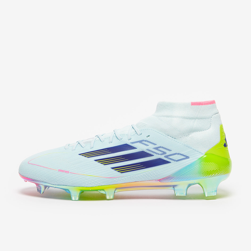 Adidas Women's F50 Elite Mid FG Football Boots Almost Blue/Semi Lucid Blue/Semi Solar Yellow
