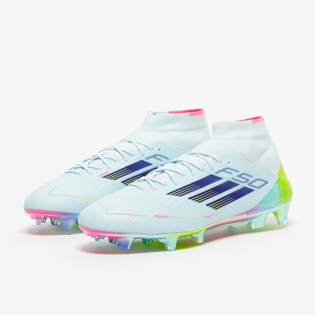 Adidas Women's F50 Elite Mid FG Football Boots Almost Blue/Semi Lucid Blue/Semi Solar Yellow