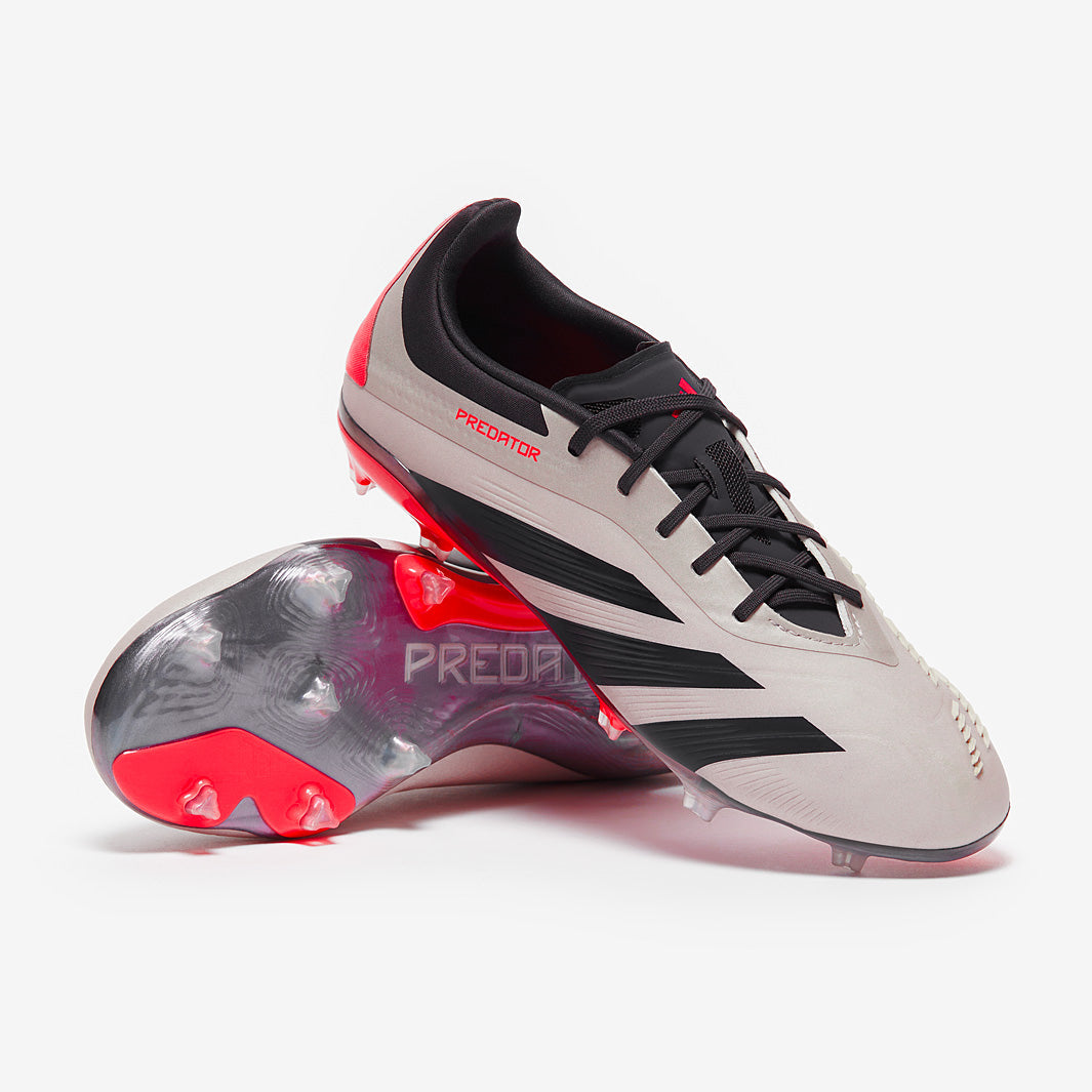 Adidas Kids Predator Elite FG Football Boots Platin Met/Aurora Black/Carbon