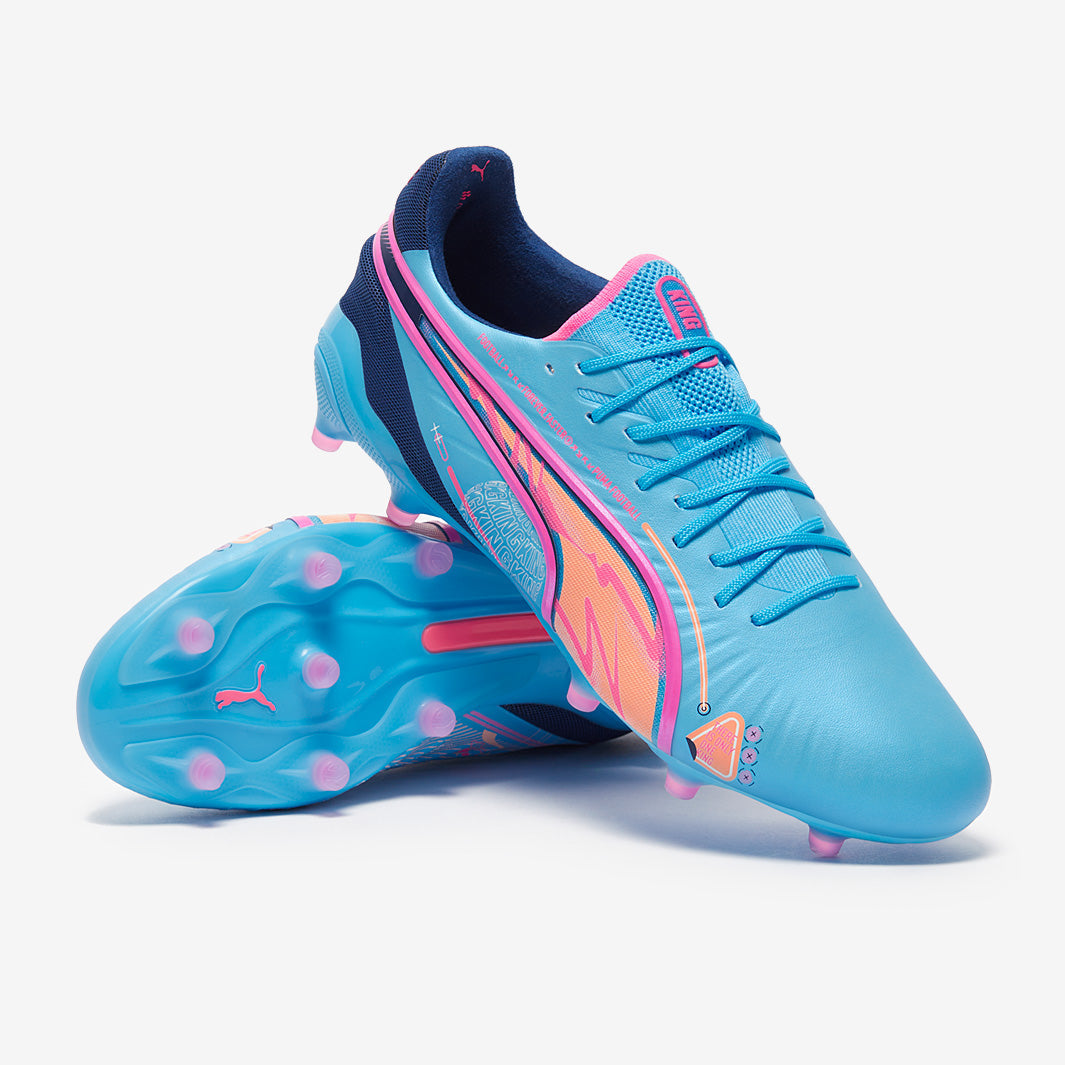 Puma King Ultimate FG/AG Football Boots Luminous Blue/Poison Pink/Blazing Blue