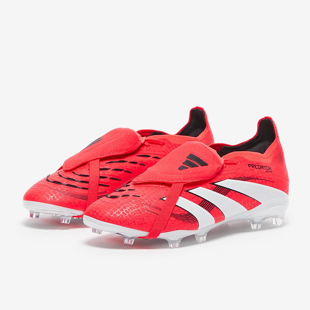 Adidas Kids Predator Elite Tongue FG Football Boots Lucid Red/White/Black