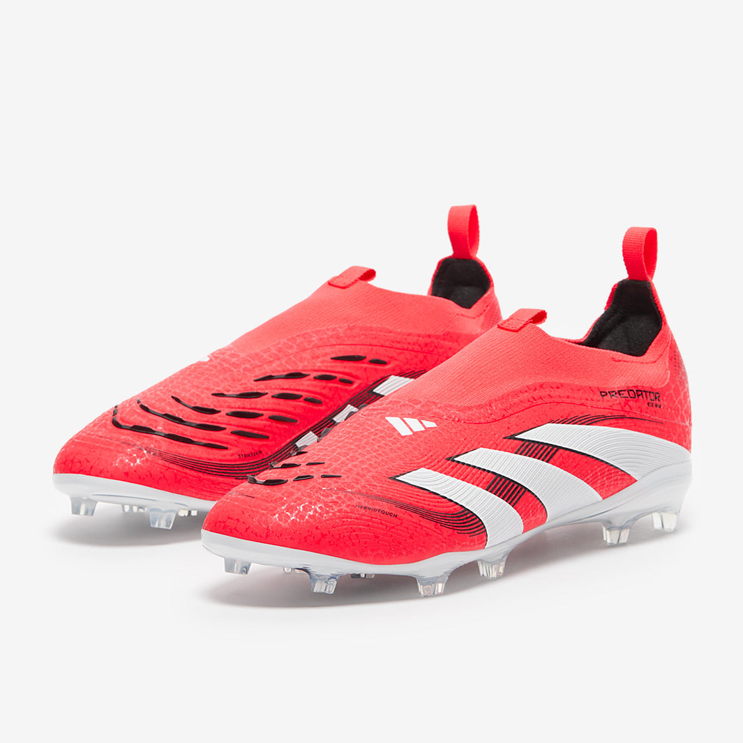 Adidas Kids Predator Elite Laceless FG Football Boots Lucid Red/White/Black