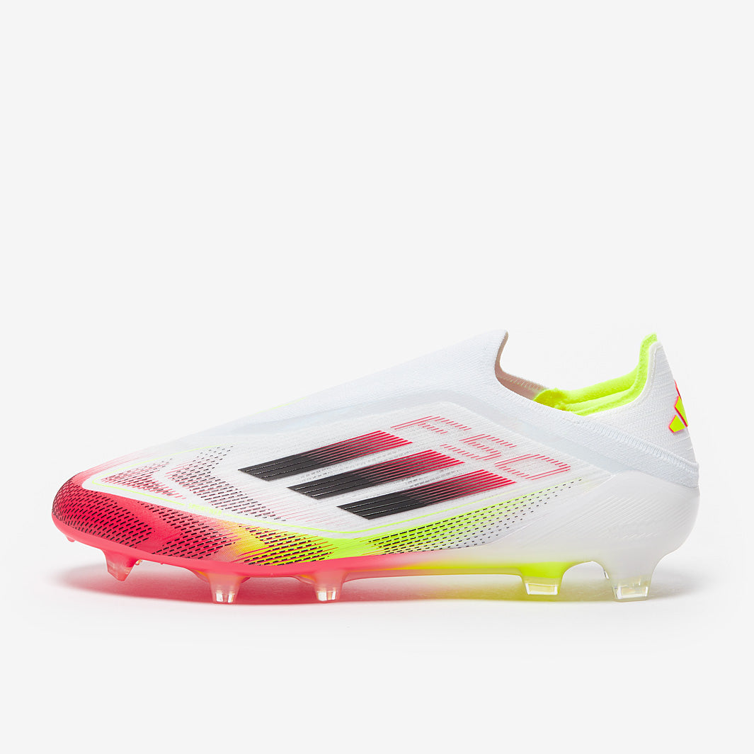 Adidas F50 Elite Laceless FG Football Boots White/Black/Solar Yellow