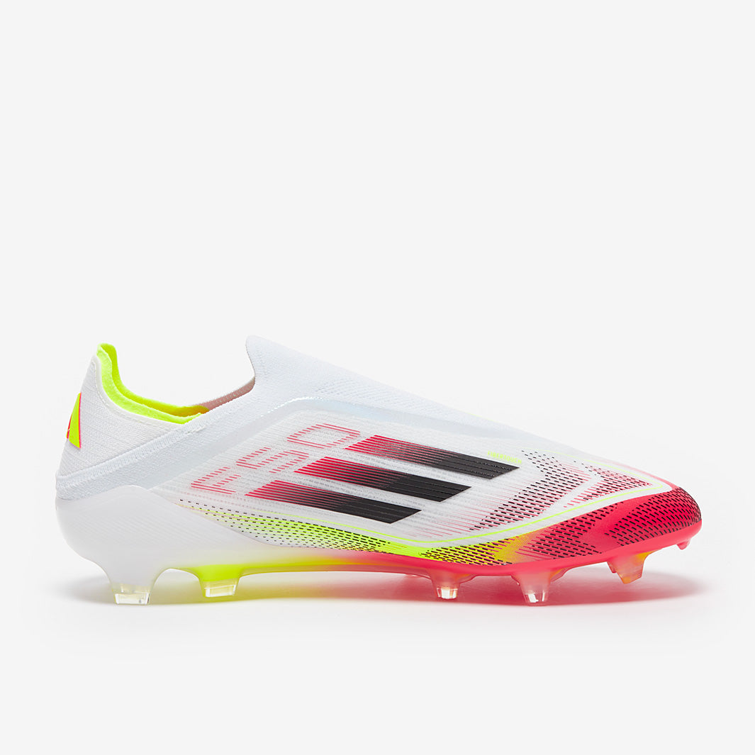 Adidas F50 Elite Laceless FG Football Boots White/Black/Solar Yellow