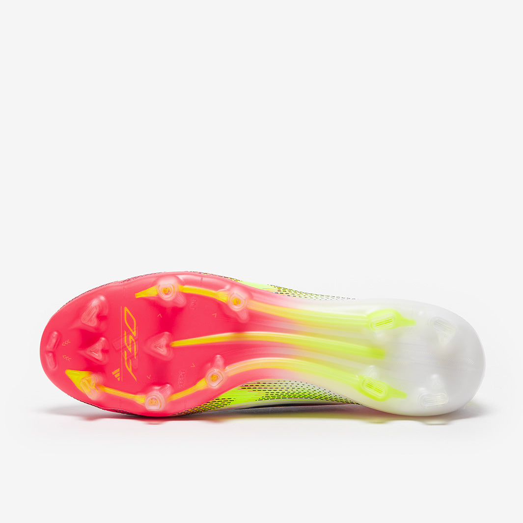Adidas F50 Elite Laceless FG Football Boots White/Black/Solar Yellow