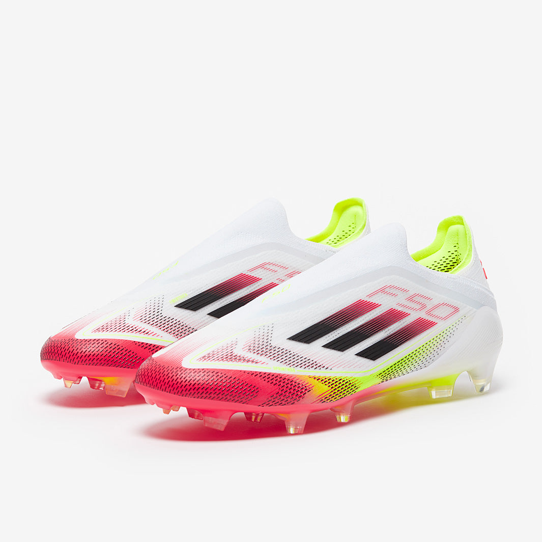Adidas F50 Elite Laceless FG Football Boots White/Black/Solar Yellow