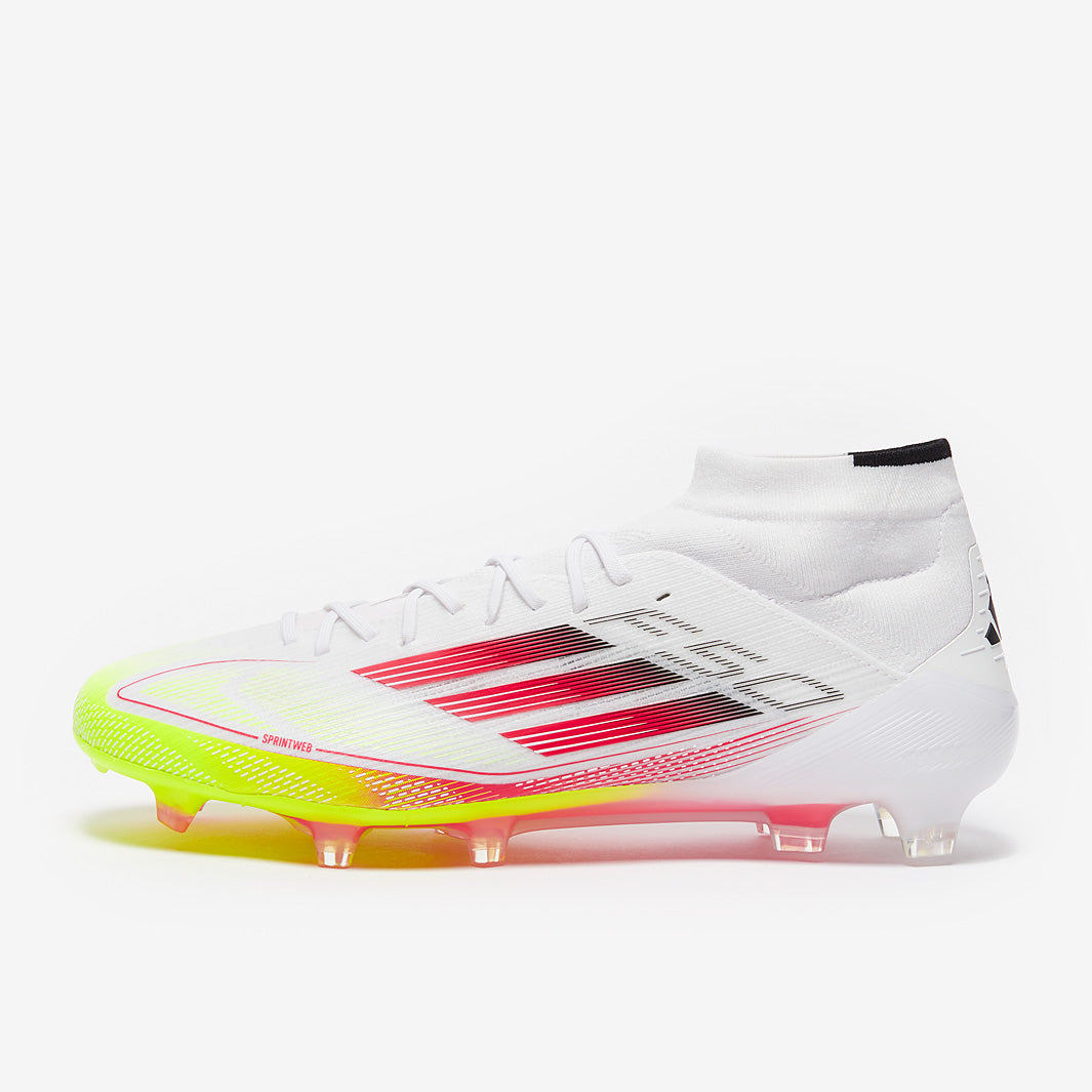 Adidas Women's F50 Elite Mid FG Football Boots White/Lucid Red/Solar Yellow