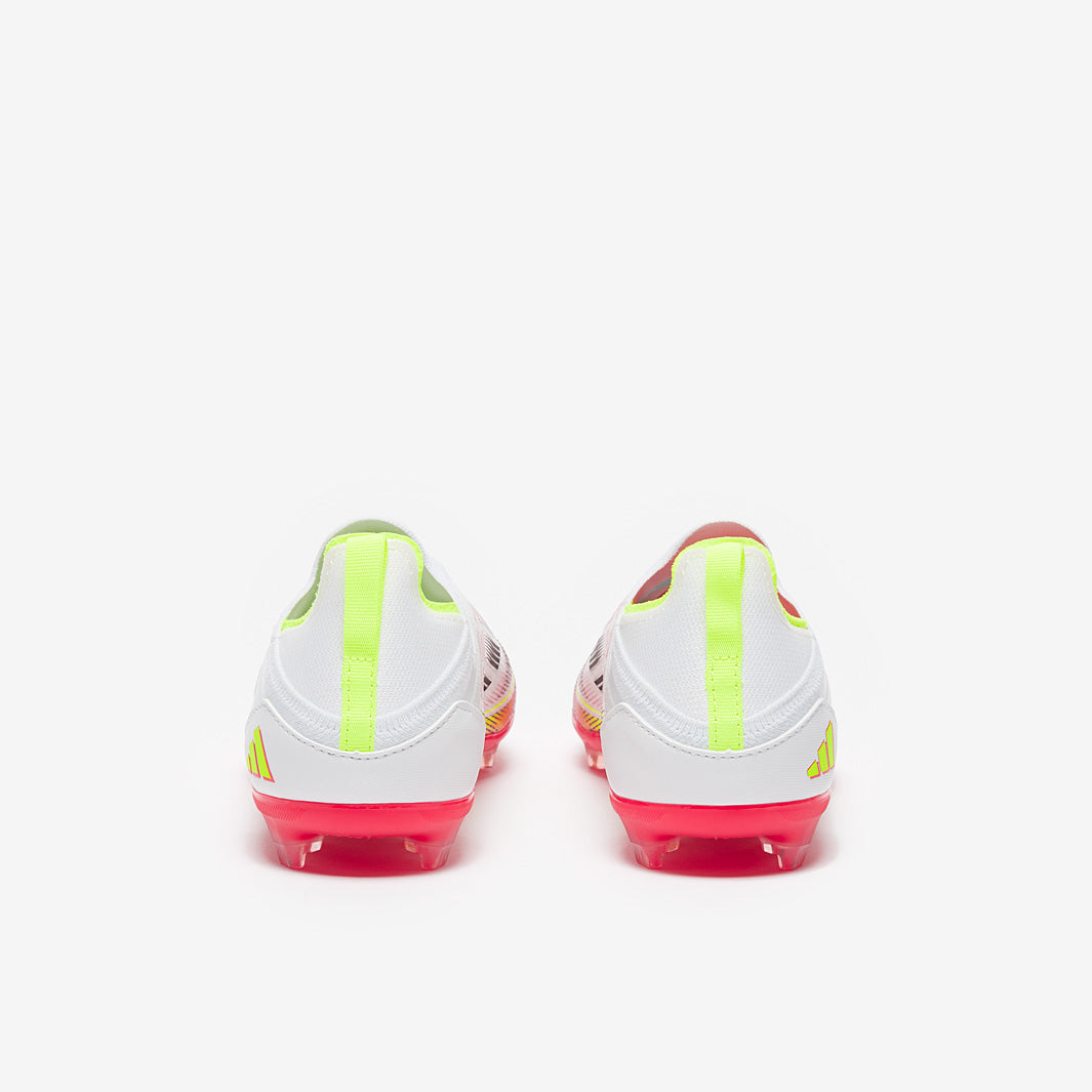 Adidas Kids F50 Elite Laceless FG Football Boots White/Black/Solar Yellow