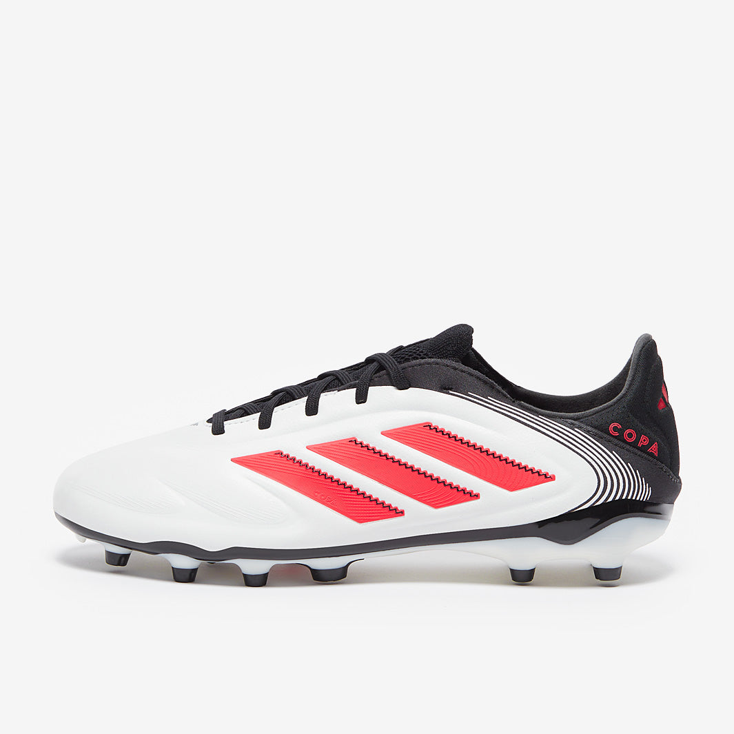 Adidas Kids Copa Pure III Elite Leather FG/MG Football Boots White/Lucid Red/Black