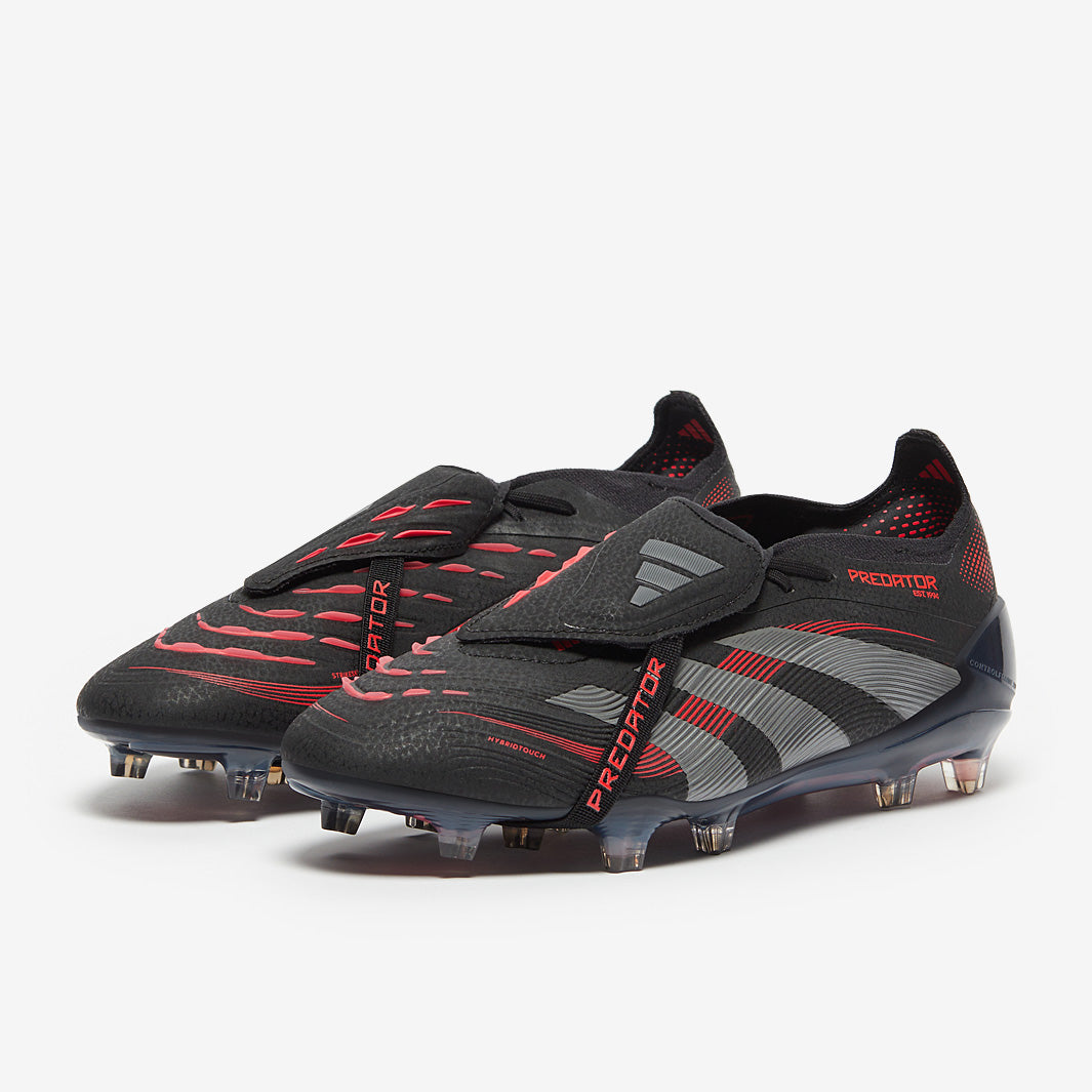 Adidas Predator Elite Tongue FG Football Boots Black/Grey Four/Lucid Red