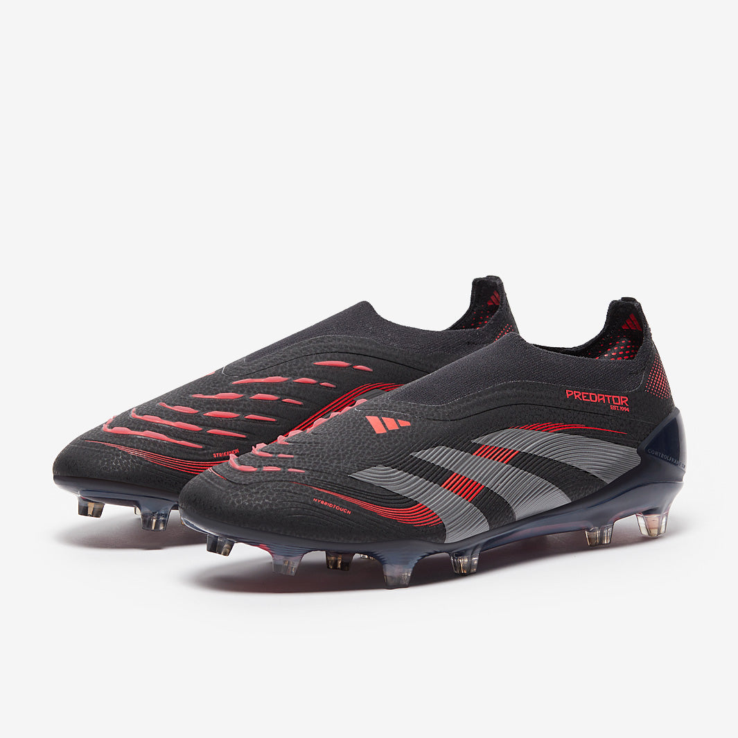 Adidas Predator Elite Laceless FG Football Boots Black/Grey Four/Lucid Red