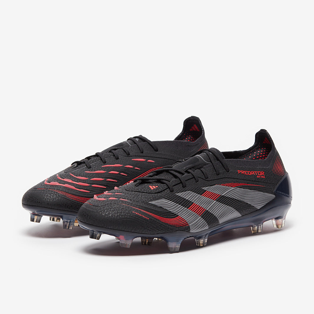 Adidas Predator Elite FG Football Boots Black/Grey Four/Lucid Red