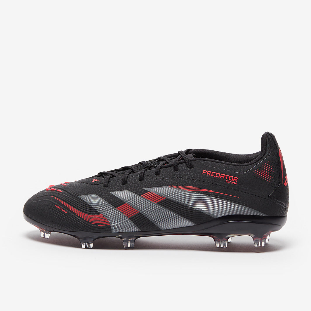 Adidas Kids Predator Elite FG Football Boots Black/Grey Four/Lucid Red
