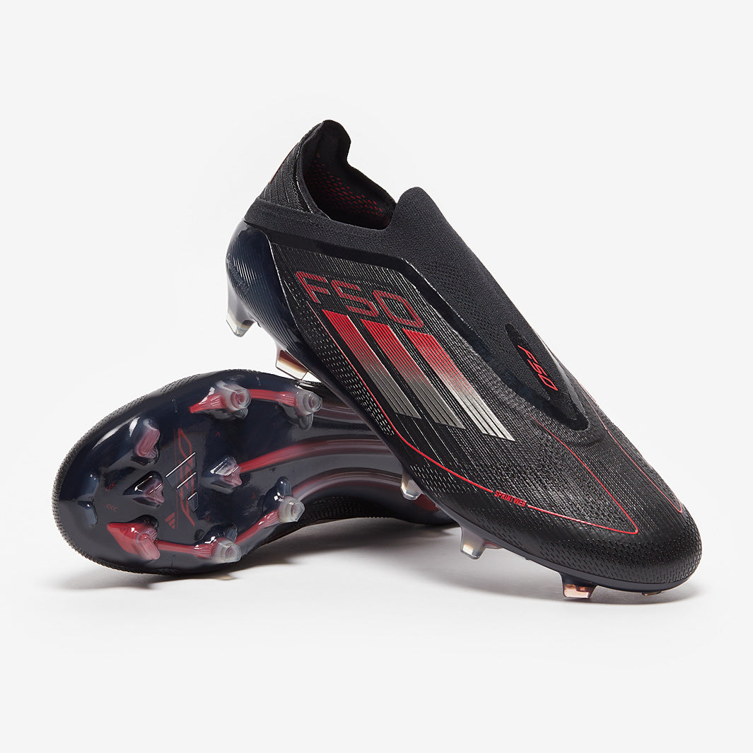 Adidas F50 Elite Laceless FG Football Boots Black/Iron Met/Lucid Red