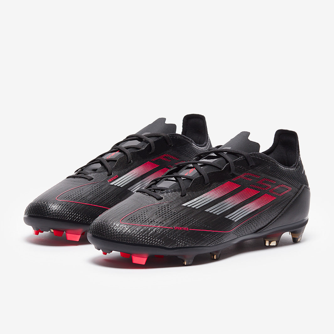 Adidas Kids F50 Elite FG Football Boots Black/Iron Met/Lucid Red