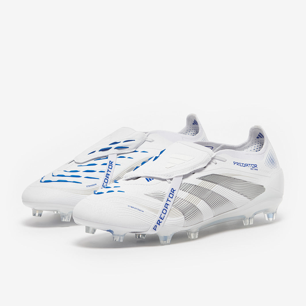 Adidas Predator Elite Tongue FG Football Boots White/Silver Met./Bright Royal