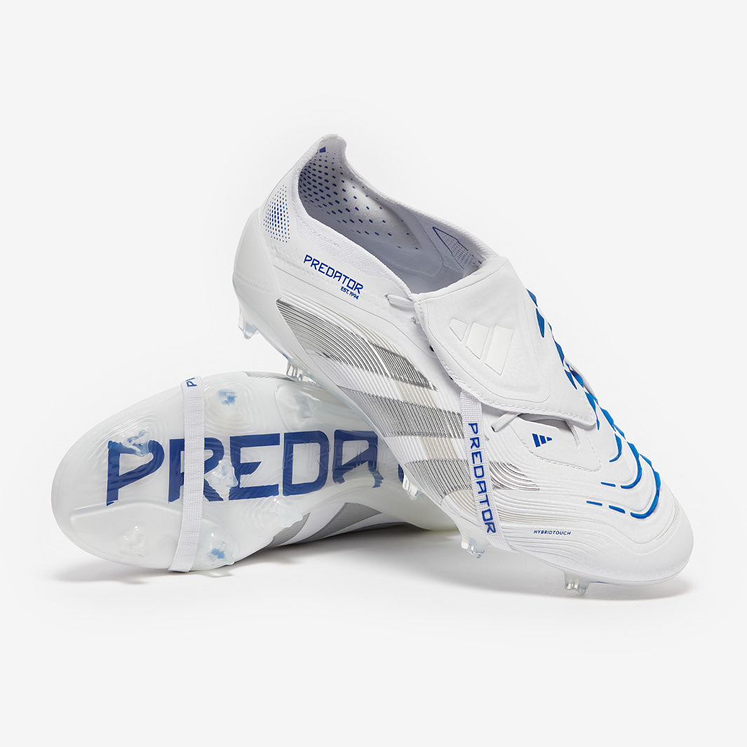 Adidas Predator Elite Tongue FG Football Boots White/Silver Met./Bright Royal