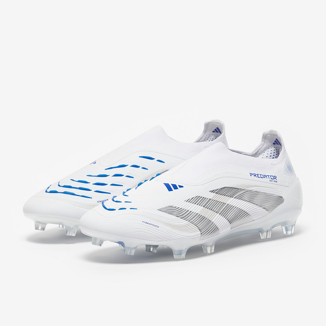 Adidas Predator Elite Laceless FG Football Boots White/Silver Met./Bright Royal
