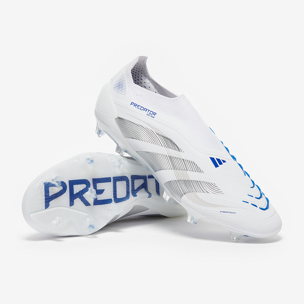 Adidas Predator Elite Laceless FG Football Boots White/Silver Met./Bright Royal