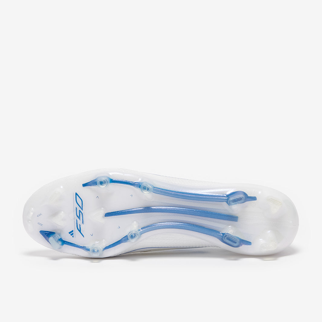 Adidas F50 Elite Laceless FG Football Boots White/Pearl Met./White