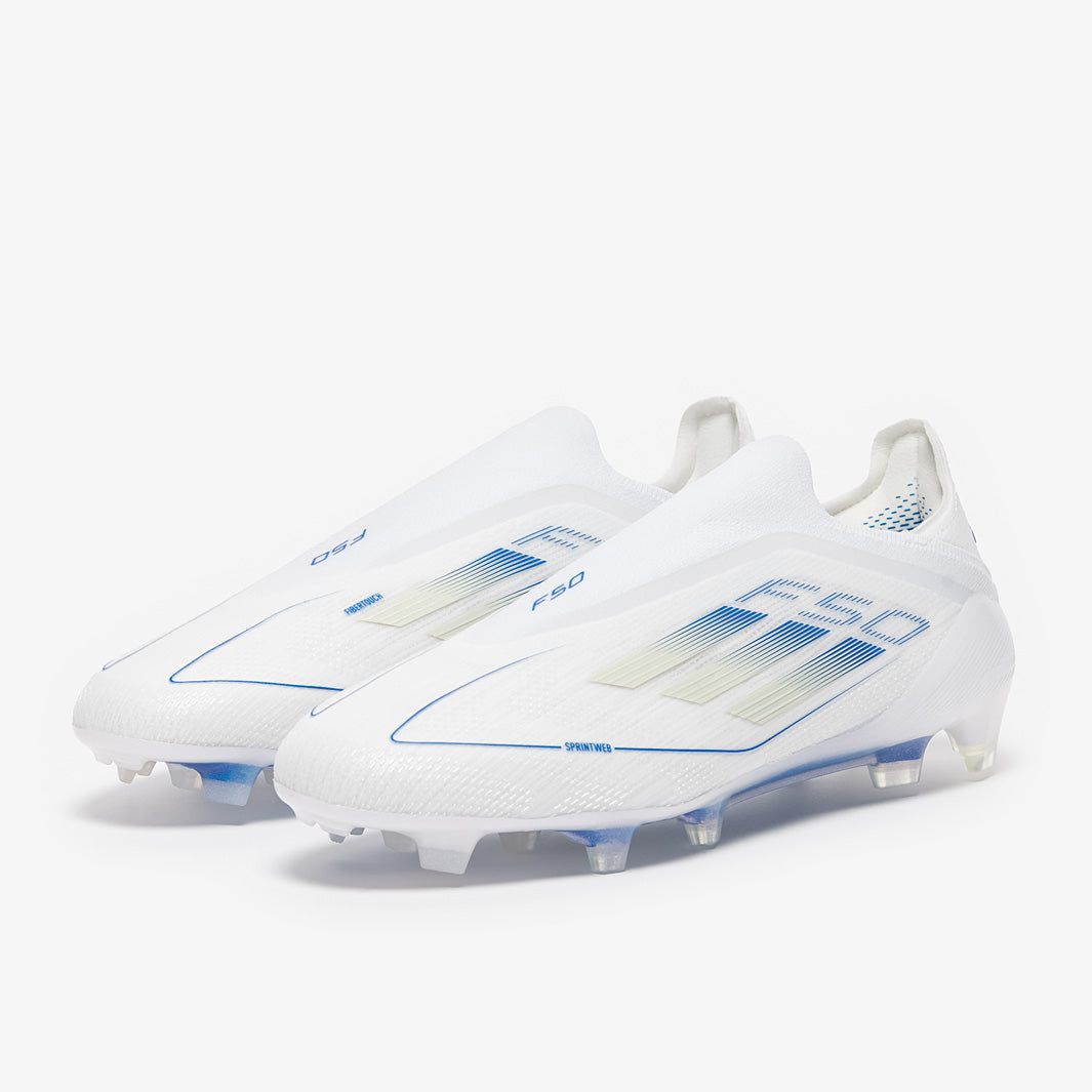Adidas F50 Elite Laceless FG Football Boots White/Pearl Met./White