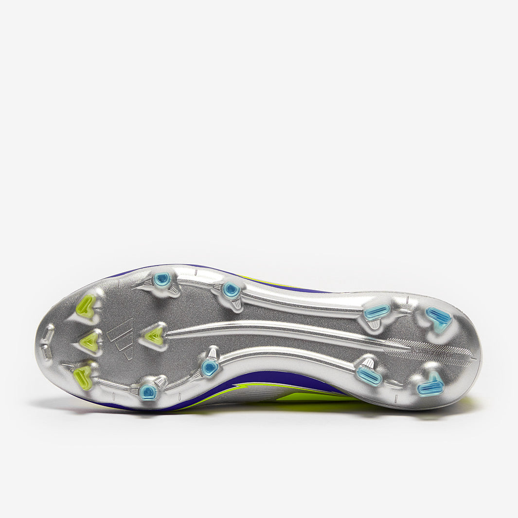 Adidas F50 Elite X Messi FG Football Boots Silver Met/Solar Yellow/Lucid Blue