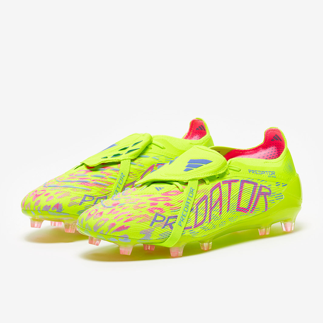 adidas Predator Elite Tongue FG Football Boots Lucid Lemon/Lucid Pink/Blue Fusion