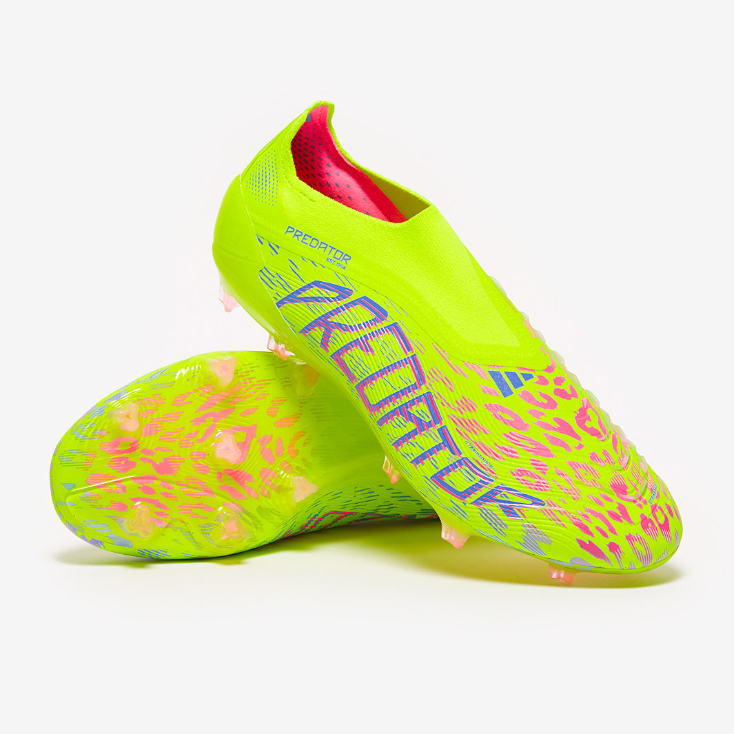 adidas Predator Elite Laceless FG Football Boots Lucid Lemon/Lucid Pink/Blue Fusion