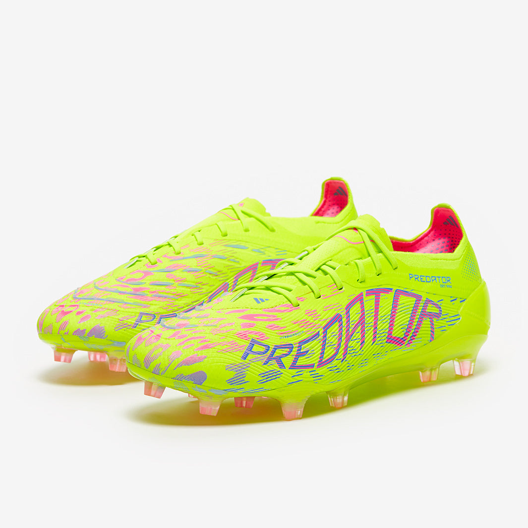 Adidas Predator Elite FG Football Boots Lucid Lemon/Lucid Pink/Blue Fusion