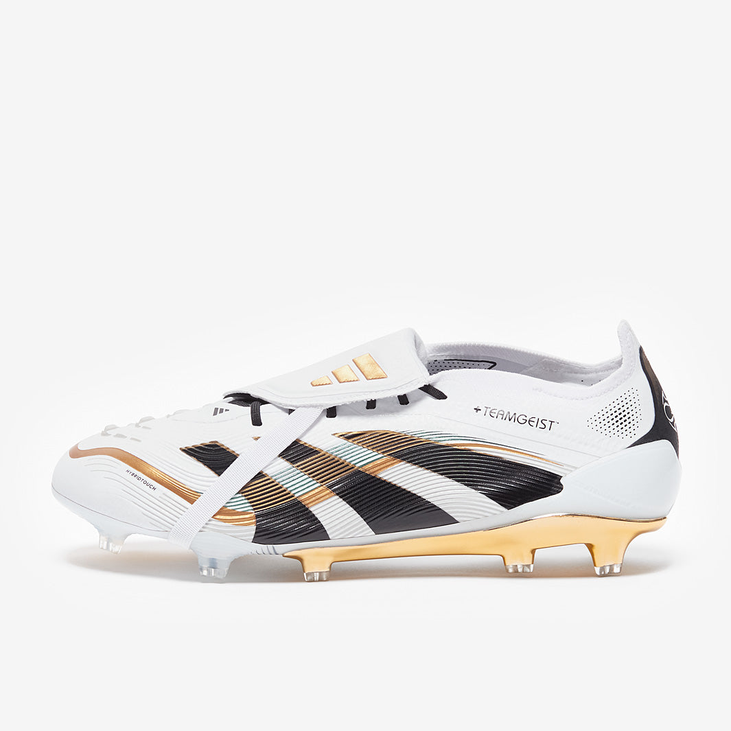 Adidas Predator Elite Tongue X Teamgeist FG Football Boots White/Black/Gold Met