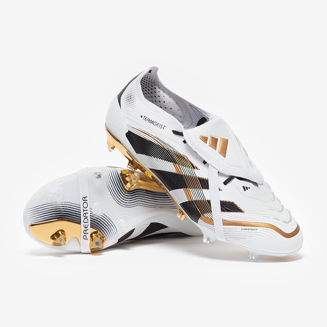 Adidas Predator Elite Tongue X Teamgeist FG Football Boots White/Black/Gold Met