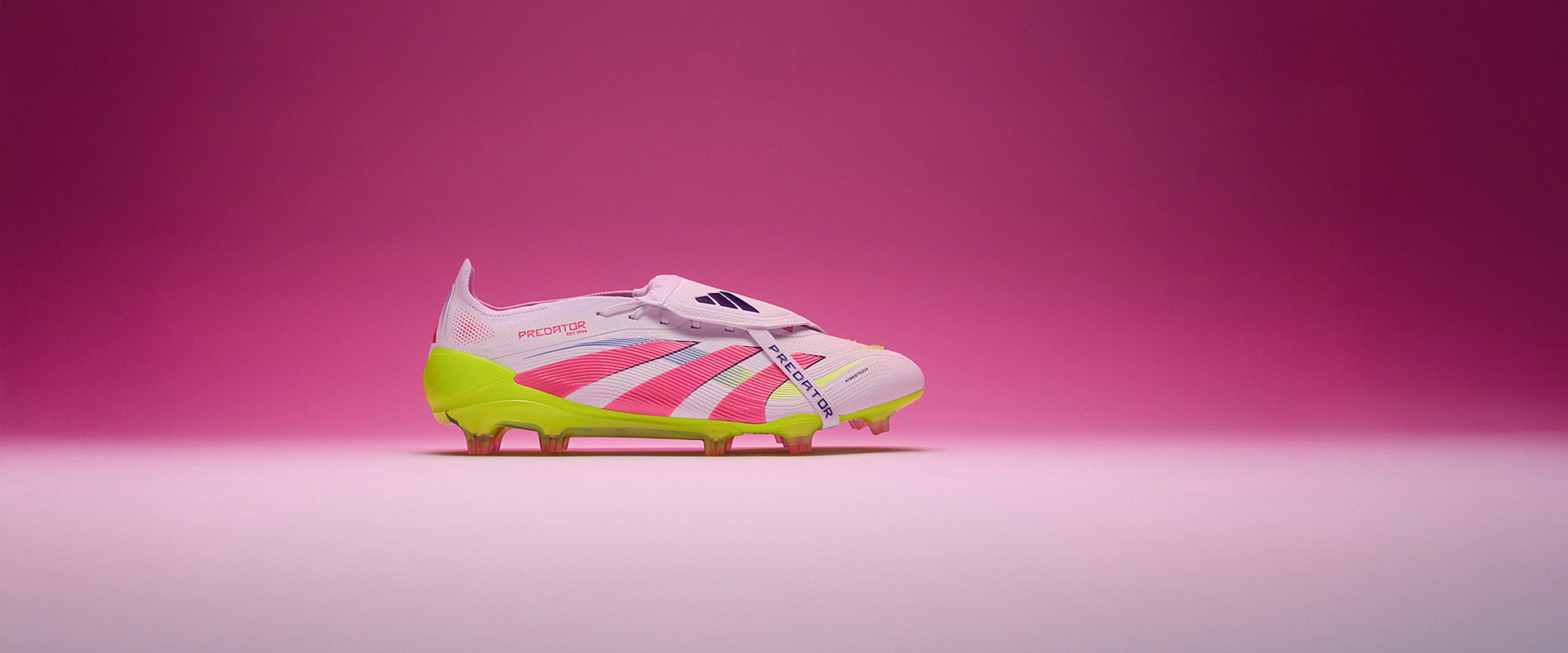 Adidas Predator Elite Tongue FG Football Boots White/Lucid Pink/Lucid Lemon